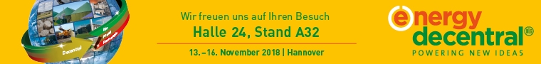 Messehinweis EnergyDecentral 2018 Hannover Banner